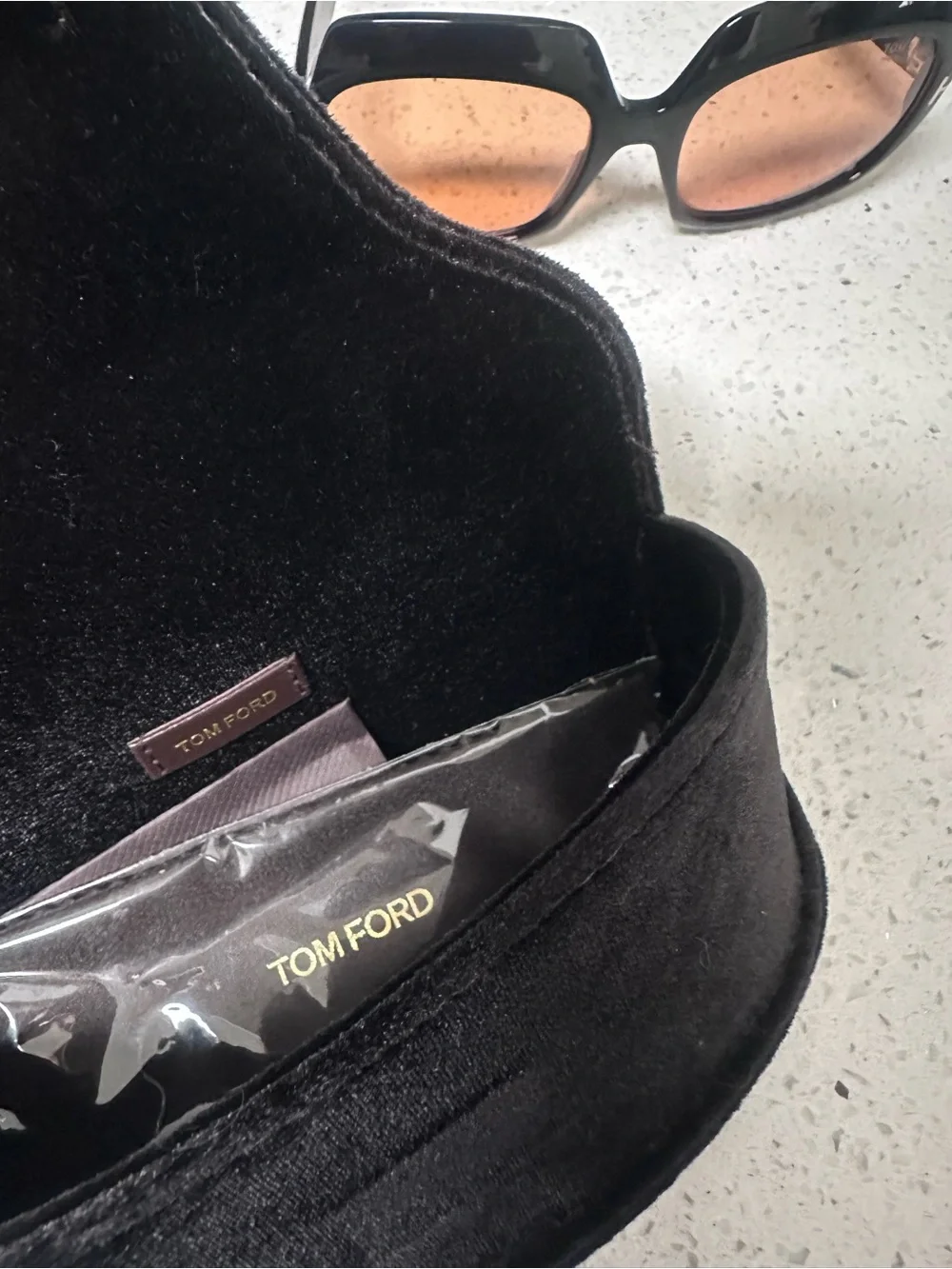 Tom Ford Black Frame Sunglasses with Brown Lenses